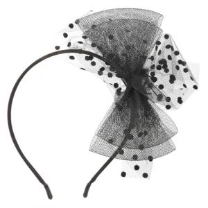 VILLCASE Bandeau N&oelig;ud R&eacute;tro en Dentelle R&eacute;sille Noir Style Vintage Femme Mariage F&ecirc;te Voilette D&eacute;licate (Farrar Fae, neuf)