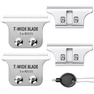 Lame T-Wide de remplacement compatible avec les tondeuses Wahl 5-Star Detailer &ndash; 0,4 mm, Zero-Gap (Argent - lot de 2) (zhuangshiyu, neuf)