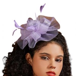 CAZSTYK Chapeaux bibi ann&eacute;es 20 et 50 - Chapeau pilulier - Chapeau de cocktail - Bandeau en &eacute;pingle &agrave; cheveux - Pince &agrave; cheveux - Coiffe en forme de fleur (Yiguanzhuo, neuf)