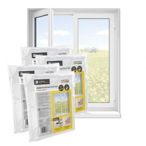 EASYmaxx Moustiquaire de fen&ecirc;tre avec Velcro | Peut &ecirc;tre d&eacute;coup&eacute;e jusqu'&agrave; 150 x 180 cm | Montage facile de la protection anti-insectes - sans percer ni visser | Bande Velcro autocollante [4 Pi&egrave;ces] (DS e-Sales GmbH, neuf)