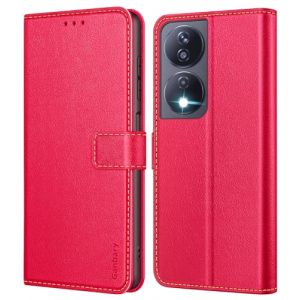 Ganbary Coque pour Honor X7b / Honor 90 Smart (Pas pour Honor 90 5G), [Housse en Cuir PU Premium] [Etui &agrave; Rabat] [Pochette de Portefeuille], &Eacute;tui de Protection - Rouge (Ganbary, neuf)