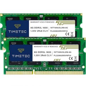 Timetec Hynix IC DDR3L 1600MHz PC3-12800 Unbuffered Non-ECC 1.35V CL11 1Rx8 Single Rank 204 Pin SODIMM Ordinateur Portable M&eacute;moire RAM Module Upgrade (16GB KIT(2x8GB) Premium) (Timetec Europe, neuf)