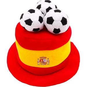 Toyland® Espagne Chapeau Haut de Forme Fantaisie pour Fan de Football avec Footballs 3D – Parfait pour les Fêtes D'Euro/Coupe du Monde/Football et les Célébrations Espagnoles – 8 Pays Disponibles (Balloon Shop, neuf)