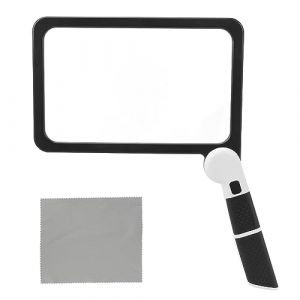 Asixxsix Loupe 5X Grande avec Lumi&egrave;re, Loupe Rectangulaire Pliable avec Loupe de Lecture LED &agrave; intensit&eacute; Variable pour la Lecture de Petites Polices, Les Personnes &acirc;g&eacute;es &agrave; Faible Vision (Guoenir, neuf)