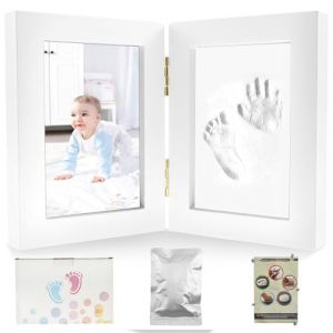 Guniata Cadre photo pour bébé - Empreinte de main et de pied - Personnalisable - Pour nouveau-né, garçons et filles - Blanc (HUANMO, neuf)