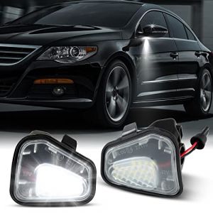 OZ-LAMPE LED Avant Sous Miroir Lumi&egrave;re R&eacute;troviseur pour VW CC EOS Passat 4Motion Santana Scirocco,LED Lumi&egrave;re de flaque de r&eacute;troviseur Sans Erreur 12V 5000K Blanc (gempro carparts, neuf)