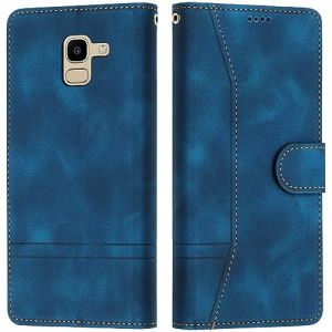 LiLuLa Coque pour Samsung Galaxy J6 2018, Coque Samsung J6 2018, PU Etui Housse en Cuir Portefeuille de Protection Fonction Stand Porte Carte Flip Magn&eacute;tique Case Etui Galaxy J6 2018 (Bleu) (LiLuLa Store, neuf)