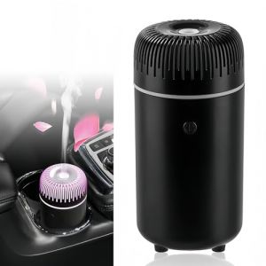Diffuseur de Voiture Humidificateur, 100ml D&eacute;sodorisant de Voiture, Diffuseur D'aromath&eacute;rapie de Voiture avec Lumi&egrave;re, Diffuseurs de Parfum D'huiles pour Voiture Bureau Maison (Noir) (Tatency, neuf)