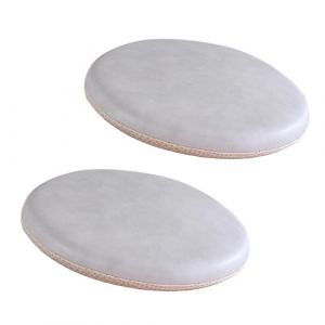 Coussin de Chaise Rond 30 cm Housse ImperméAble, Galette de Chaise Ronde Lot De 2, Coussins pour Chaises De Jardin en Cuir, Facile à Enlever et à Nettoyer, Epais Mousse à MéMoire de Forme Gris Clair (XSSHOP, neuf)