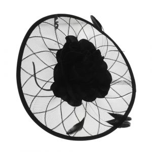 ERINGOGO Vintage Headband Femme &Eacute;l&eacute;gant avec Plume et Voile Maille Accessoire Mariage et F&ecirc;te Chic pour Cocktail et C&eacute;r&eacute;monie Bandeau Floral Raffin&eacute; pour Mari&eacute;e (Jehmal, neuf)