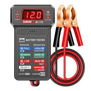 ANENG Testeur Batterie de Voiture,12V,Testeur Batterie de Voiture,Num&eacute;rique Analyseur de Charge D&rsquo;alternateur,Voltm&egrave;tre avec &Eacute;cran LCD et LED,Indicateur de Tension Pour Voitures et Outils &Eacute;lectriques (ANENG Stores, neuf)