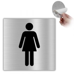 LEIASA | Panneau Autocollant Femme WC - &Eacute;paisseur 0,8 mm - 10x10 cm - Aluminium Signalisation De Toilettes - Panneau Sanitaires - Panneau WC (Panneau Femme Toilettes) (LEIASA, neuf)