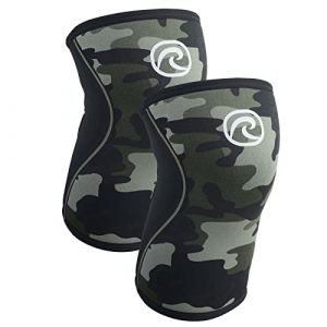 Rehband Genouill&egrave;re en n&eacute;opr&egrave;ne de 5 mm pour soutenir les genoux - Stabilise les articulations et les muscles - Id&eacute;al pour le sport la musculation, Couleur:Camo - 1 Paire, Taille:XL (Rehband, neuf)