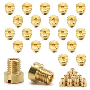 INNAL 20 Pcs Gicleurs Principaux,Gicleur Principal de Carburateur,Buses de Carburateur Taille 55，60，65，70，75，80，85，90，95，100，105，110，115，120，125，130，135，140，145，150 (jaune, M6) (KR-EU, neuf)