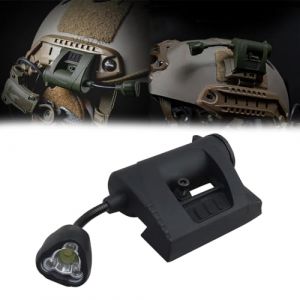 WQZXM Lampe Tactique Casque avec Lampe LED IR Blanche et Rouge, Accessoires Casque Militaire, Montage syst&egrave;me Molle Casque Rapide Mich Rail Picatinny, Lampe signalisation Survie pour(Black) (A sunny  cabin, neuf)