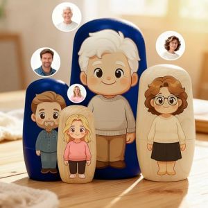 SOUFEEL Poupée Russe Personnalisée avec Photo Matriochka en Bois pour Décoration Maison Cadeau Photo Personnalisé pour Couples, Famille & Amis Cadeau de Noël pour Femme Homme (Miss NANA Gift Shop, neuf)