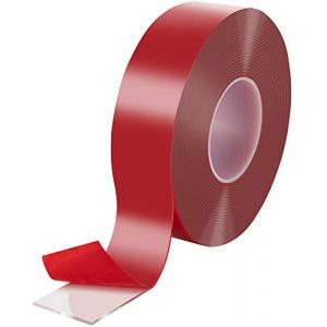 POPPSTAR Ruban adhésif double face acrylique transparent extra fort (10 m x 50 mm x 2 mm), Accroche tableau sans percer et repositionnable (poppstar*, neuf)