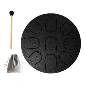 Tambour de pluie pour jardin extérieur, 10,2 cm, 9 notes en acier, carillon chakra de la langue, carillon de pluie, carillon de pluie, tambour de méditation étanche (Haoyuanbai, neuf)