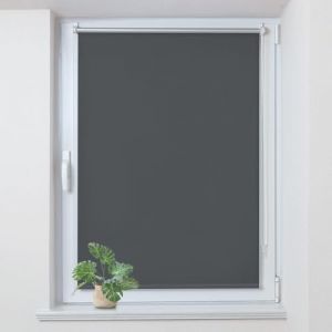 Allesin Store Enrouleur Occultant Thermique sans Perçage, Rideau Opaque Isolant, Montage Simple pour Fenêtre ou Porte, 75l x 150L cm, Largeur du Tissu 71 cm, Gris Foncé (Allesin FR Store, neuf)