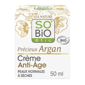 Crème Soin Anti-Âge Jour Précieux Argan Bio SO'BIO ETIC - Le pot de 50 mL Lot De 2 - Par Lot (Marché Parisien, neuf)