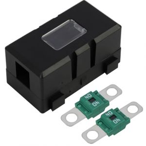 40A Porte-fusible ANS pour Véhicules avec 2 Fusibles Midi à Vis, Porte Fusible Voiture, Protection à Courant pour Autos, Camions, Engins de Chantier, Machines Agricoles, Bus et Caravanes (40A) (YuShangMei, neuf)