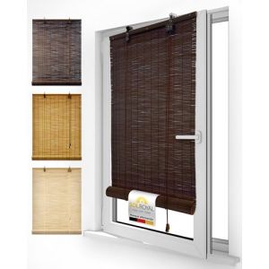 Sol Royal Store Enrouleur Bambou 100x160 cm B86 &ndash; Store Bambou Exterieur Int&eacute;rieur sans Percage avec Fixations Klemmfix &ndash; Bois Naturel avec Clip de S&eacute;curit&eacute; Enfant &ndash; Marron Fonc&eacute; (Brandvin, neuf)
