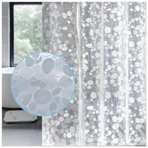 LEMON CLOUD Rideau de Douche PEVA Imperm&eacute;able et R&eacute;sistant &agrave; la Moisissure Rideau de Salle de Bain Semi-Transparent avec Crochets de Rideaux 240x180cm Pierre de Cristal (LemonCloud Euro Store, neuf)