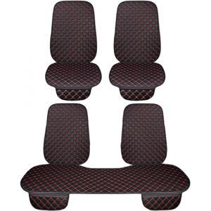 Auto Accessori Lupex Housse de siège 3 pièces universelle pour voiture, protection de siège 2 avant et 1 arrière | Protector Comfort Automotive Coussin intérieur (PVC - noir rouge - 7 pièces) (LUPEX SHOP, neuf)