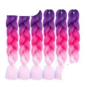 WBLSPA Extensions de Cheveux de tressage de Tresses Jumbo synthétiques pour Les Femmes Texture Noir Bleu Hair-XC25-24inch-CHINA-6Pcs/Lot (guangzhouliyeshangmaoyouxiangongsi 85244, neuf)