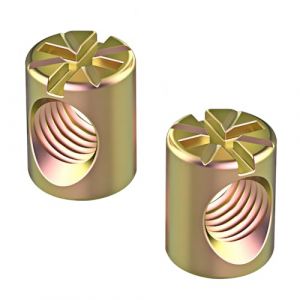 Qrity 20 Pièces Écrous Transversaux M6 x 10mm Écrou Cylindrique, Écrou Cylindrique Symétrique à Goujon Croisé Goupille, pour Meubles, Chaises, Lits (Qrity, neuf)