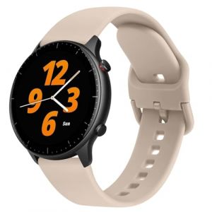 Bracelet Compatible avec Amazfit GTR 4/GTR 3 Pro/GTR 3/GTR 2/GTR 2e/GTR 47mm/Amazfit Bip 5/Stratos 3/Stratos 2, 22mm Bracelet de Remplacement en Silicone pour Amazfit GTR (Th&eacute; au Lait) (SMXMY-CN, neuf)
