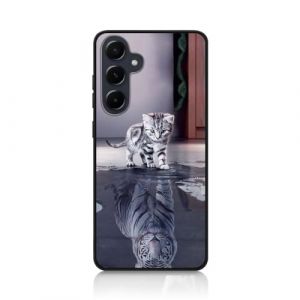 DiaryTown Coque pour Samsung Galaxy A55 5G &Eacute;tui en Silicone Noir Coque avec Animal Motif Mince Housse de Protection Souple Antichoc AntiRayure Case Cover Coque pour Galaxy A55 5G - Chat/Tigre (DiaryTown, neuf)