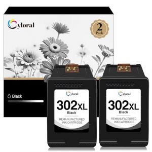 Cartouche pour HP 302 XL DeskJet 3630 3632 3636 3639 2130 2132 1110 Envy 4520 4521 4527 4525 4528 OfficeJet 3831 3833 3830 4650 4655 5220 5232 5255 Pack de 2 Cartouche d'encre pour HP 302 302XL Noir (Cyloral France Cartouche encre, neuf)