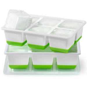JRISBO Silicone Bac a Glacon avec Couvercle, 6 CM Grand Bac &agrave; Gla&ccedil;ons XXL Moule Glacons Sans BPA & Faciles &agrave; Retirer, Gros Gla&ccedil;on Ice Cube Tray pour Cocktails Whisky (2 VERT) (DACHEN FR, neuf)
