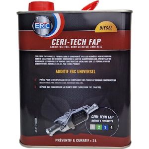 ERC - [Ceri-Tech FAP universelle | Additif catalyseur pour moteur Diesel | Abaisse la température de combustion | Préventif & Curatif | Prolonge la durée de vie du turbo | 3L (Cosmeco, neuf)