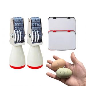 Homvik 2 Tampon Dateur Manuel pour &OElig;ufs avec Tampons Encreurs, 4mm, Marquage Jour et Mois, Lot de 2, Rouge et Noir, pour Les Poules Canard Turquie Oeufs D'oie (Granbuy, neuf)