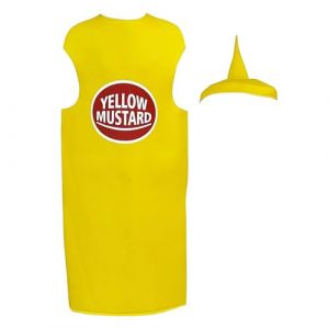 Acunny Costume de moutarde - Costume de couple de ketchup moutarde - Costume d'Halloween - D&eacute;guisement amusant - Carnaval - Accessoires de costume d'Halloween (futbenat, neuf)