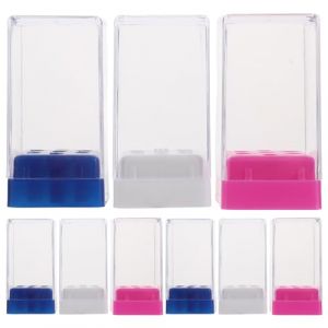 FOMIYES Conteneur de 9 forets &agrave; ongles : &eacute;tui de rangement en plastique &agrave; 7 trous pour fournitures de manucure, bo&icirc;te de rangement anti-poussi&egrave;re pour t&ecirc;tes de meulage, bo&icirc;te de rangement pour (Family&Personal, neuf)