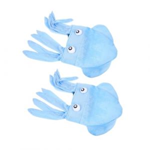 ANDRESLAD Lot de 2 Chapeaux Pieuvre Fantaisie Bleus en Tissu Doux, Accessoires de D&eacute;guisement pour Festival, Cosplay et F&ecirc;tes, Chapeaux L&eacute;gers et Originaux pour Hommes, Femmes et Gar&ccedil;on (Qiuiun, neuf)