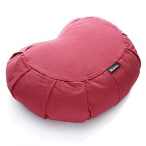 BODYMATE Coussin de Yoga/méditation Demi-Lune L42 cm x l30 cm x h15 cm - Housse 100% Coton Lavable en Machine - Rembourrage en Coques de Sarrasin - Divers Coloris (AllMates, neuf)