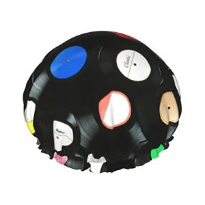 Bonnet de douche de musique classique Rock Vinyl Records, bonnets de douche de bain réutilisables pour femmes cheveux longs, double couche imperméable chapeau de douche de bain protecteur de cheveux (2MACAXN9K15, neuf)