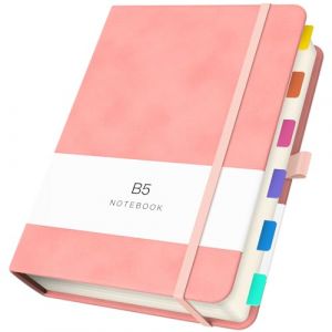 Yarotm Carnet B5-1 Pièce Cahier de Note Carreaux - Carnet de Notes Quadrillé 100g/m² Papier - 360 Pages Bloc Note Cahier Journal - Couverture Rigide Cuir PU Cahier Note Bureau Agenda, Rose (Droking, neuf)