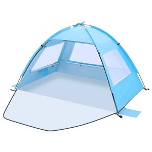 Tente de Plage Anti-UV 50+ Portable pour Bébé et Adulte - Abri de Plage Coupe-Vent (Blau, 2 Personen) (DONICHI, neuf)