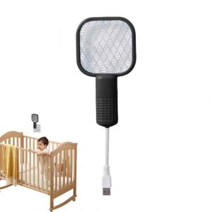 Raquette ÉLectrique Insecte - Tapette à Mouche, Raquette Anti-Moustiques -Tapette ÉLectrique Puissante Rechargeable Piège en Maille De Sécurité à 5 Couches avec Lumière LED Et Taper-C Câble pour (kueago, neuf)