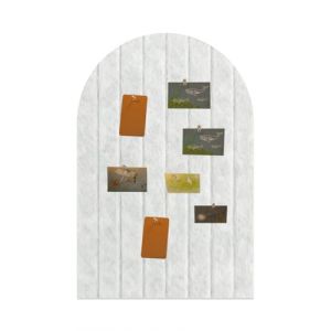 Tableau d'affichage pliable 60x40cm, feutre &eacute;pais de 0,9 cm, grand tableau en li&egrave;ge avec autocollant, panneaux muraux d&eacute;coratifs &agrave; lattes pour bureau, chambre, salon, Chambre d'enfant-gris argent&eacute; (Bencheat, neuf)