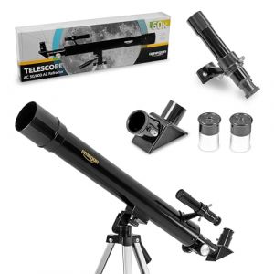 Omegon T&eacute;lescope AC 50/600 AZ | T&eacute;lescope d'entr&eacute;e de Gamme pour Toute la Famille | Excellent pour l'observation de la Lune et des &eacute;toiles | Facile &agrave; Utiliser | L&eacute;ger et Mobile (astro-shop, neuf)