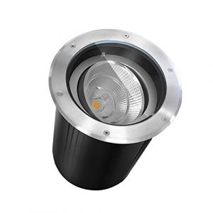GUODDM Spot Encastrable LED Exterieur - Lampe Jardin Enterré, LED Encastré Au Sol Spot Jardin Spot Lampe Au Sol COB Angle De Lumière Réglable 304 Acier Inoxydable IP67 Étanche(Warm Light,30W) (MEISHI MEIKE, neuf)
