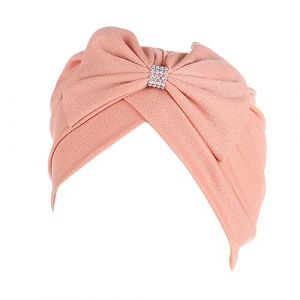 Casque de v&eacute;lo d'hiver Wrap Cancer Cap Headwear Casquette Cheveux Ethnique Braid Cover Bowknot Head Turban Heardband Chemise en tissu &eacute;ponge, Rose, taille unique (Weixin2025, neuf)