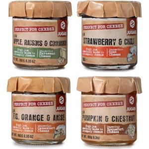 Sélection de Confitures Variées – Saveurs Uniques : Potiron & Châtaigne, Figue Orange & Anis, Fraise & Piment, Pomme Raisin & Cannelle. Parfaites pour Accompagner le Fromage – Lot de 4 pots de 180g. (Pure Brands Portugal, neuf)