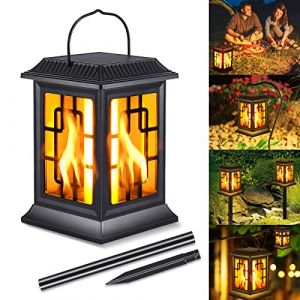 Viitech Lampe Flamme Solaire, Lumières Flamme Solaire Exterieure Etanche IP65 Avec Effet de Flamme Réaliste, Lampe Torche Solaire Pour une Utilisation en Extérieur Avec 2 Modes D'éclairage (Day grain, neuf)